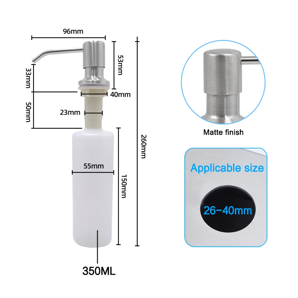 distributeur de savon en acier inoxydable